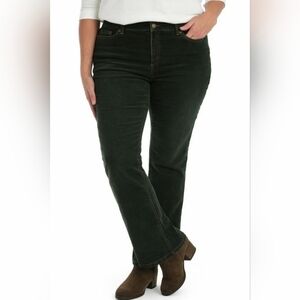 Women's Green Soft  Corduroy Pants. (Feels Like Velour Almost)